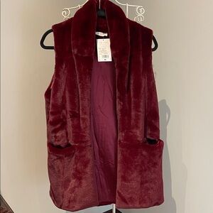 Luxurious Deep Red Teddy Jacket
